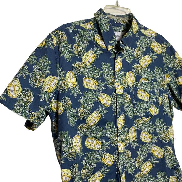 Goodfellow Short Sleeve‎ Button Down Pineapple Hawaiian Shirt L (2588) - Picture 4 of 6